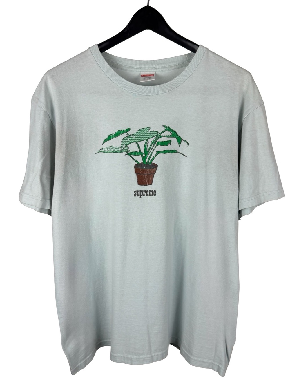 Mens Supreme FW17 Streetwear Plant Blue Logo Graphic Shirt Size M